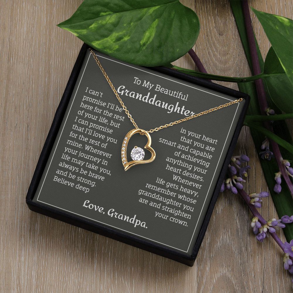 To My Granddaughter - Believe - Forever Love Necklace from Grandpa B0BGC9Y2NQ