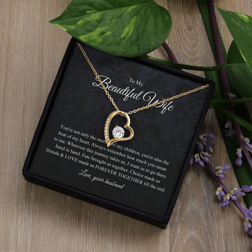 Heart To My Wife Necklace, Anniversary Gift For Wife Birthday Gift, Wife Gifts For Her, Wife Jewelry, Wife Sentimental Gift, Wife Poem Card 04127 ttstore-0412-7x16