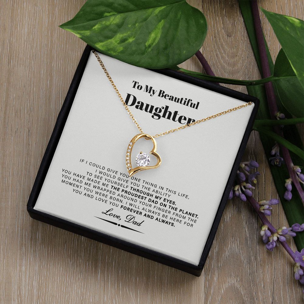 To My Beautiful Daughter Love Knot Necklace, Daughter Gifts From Dad B0BLNDCM78