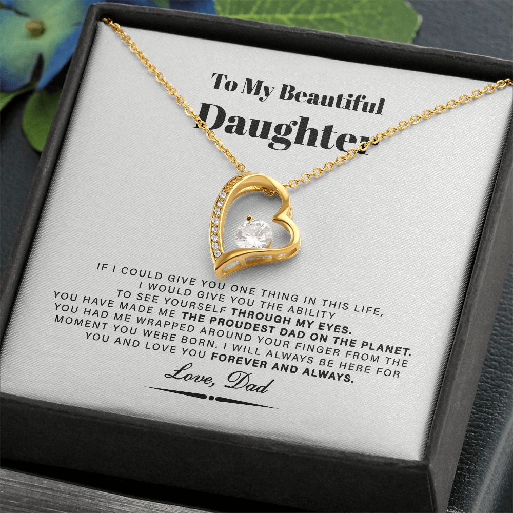 To My Beautiful Daughter Love Knot Necklace, Daughter Gifts From Dad B0BLNDCM78