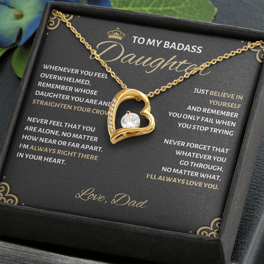 Badass Daughter Necklace - Empowering Jewelry for Girls Badass Daughter Gift, Badass Daughter Jewelry, Badass Daughter Necklace, Daughter Gift From Mom or Dad SNJW23-230219