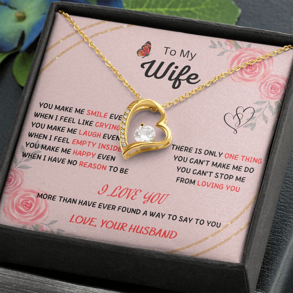 Forever and Always - To My Beautiful Wife Necklace with Heart Pendant and Romantic Message for Special Occasions 200203