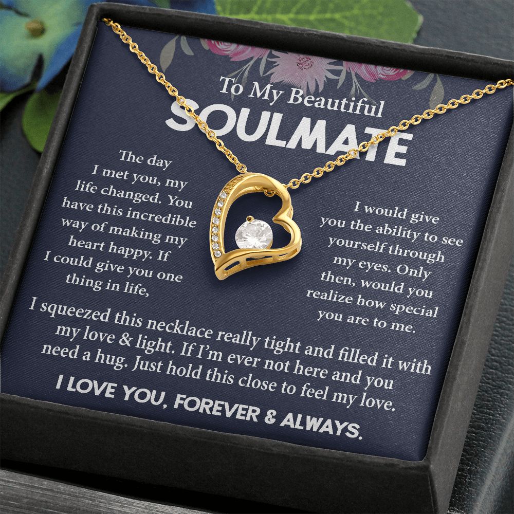 To My Beautiful Soulmate Necklace Valentine Gift For Wife Romantic Jewelry For Her My Future Wife Gift Forever Love Necklace