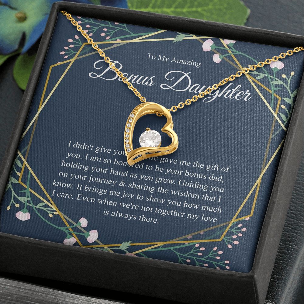 Heart, Step Daughter Gift, Bonus Daughter Gift From Stepdad, Bonus Daughter Necklace, Stepdaughter Birthday, Adopted Child