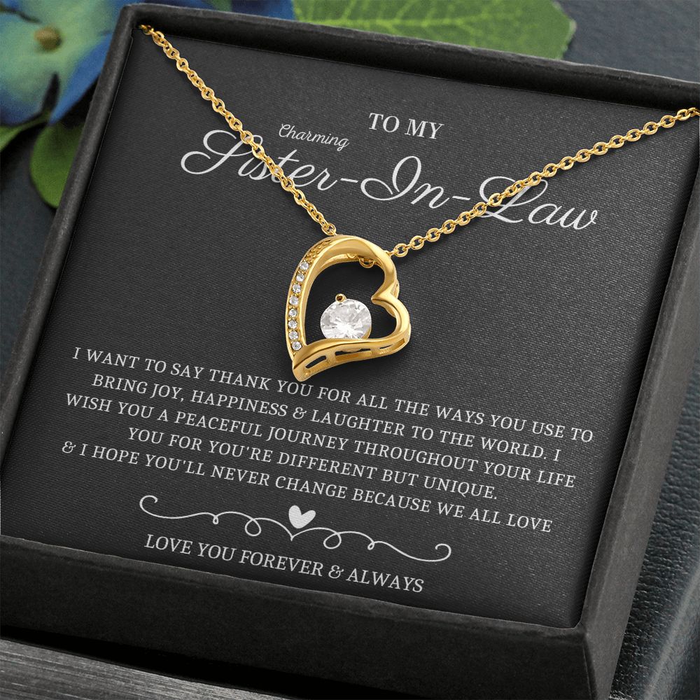 Sister-In-Law Heart Necklace - Symbolic Jewelry with a Beautiful Design, Wedding Gift,Bridesmaid,Bridal Shower Gift, Birthday Gift, Christmas Gift, Gift for Sister in Law, sister in law necklace SNJW23-240206