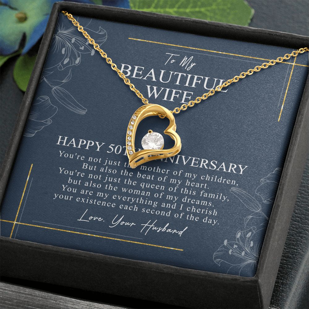 50 Year Wedding Jewelry Gift For Wife - 50 Year Anniversary Necklace Gift For Her B09CLQMN87- B09CLQRW84
