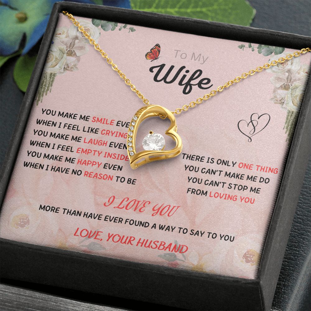 Forever and Always - To My Beautiful Wife Necklace with Heart Pendant and Romantic Message for Special Occasions 200205