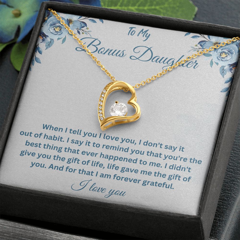 Bonus Daughter Gifts from Stepmom: Show Your Love with a Thoughtful Gift, Bonus Daughter Gift, To my Bonus Daughter,Bonus Daughter Necklace SNJW23-010314
