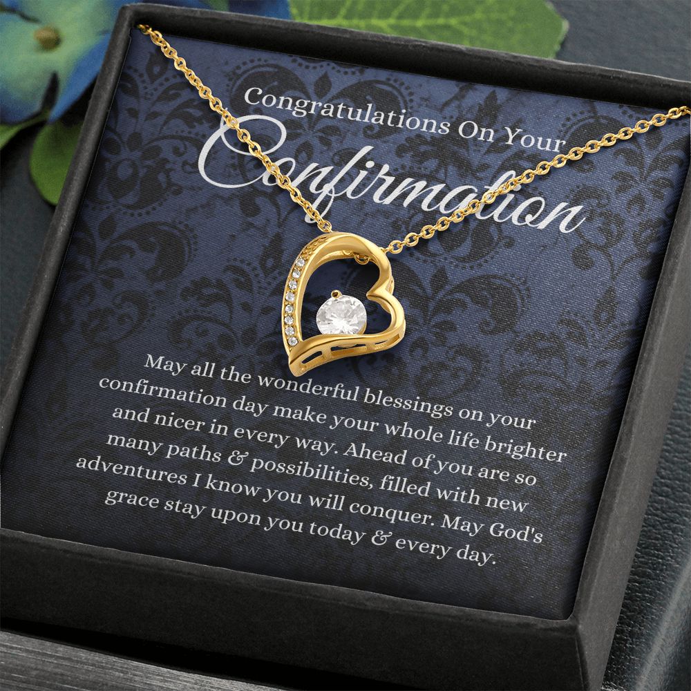 Confirmation Gift for Girls, Cubic Zirconia Necklace, Holy Confirmation Teenage Girls, Christian Catholic Faith B0BLBH6GQ2