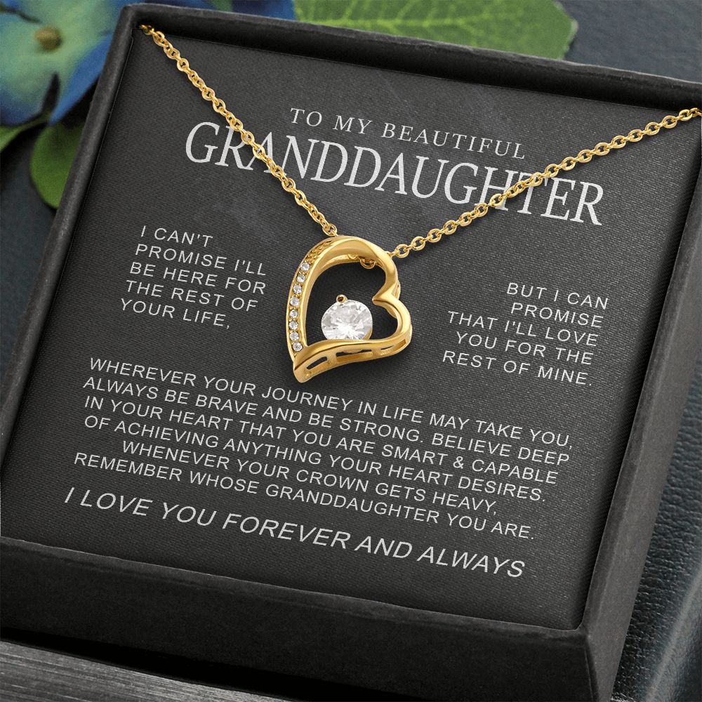 To My Granddaughter Necklace, Granddaughter Gifts From Grandpa Grandma, Jewelry Gifts For Granddaughter Birthday, Graduation, Valentines, Christmas, Jewelry Keepsake Gifts For Granddaughter 312 a