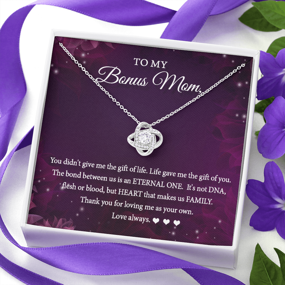 Love Knot Necklace for Bonus Mom - Thank you for loving me as my own - JWshinee