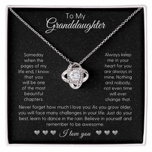 Load image into Gallery viewer, Gift for Granddaughter from Grandma 14K Love Knot Sun Moon Necklace The most beautiful chapters - JWshinee
