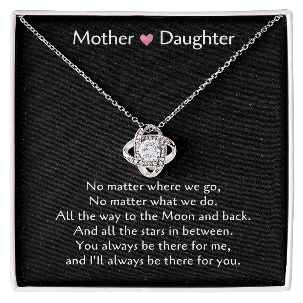 Mother & Daughter Love Knot Necklace, Gift For Daughter From Mom, Daughter Mother Necklace - JWshinee