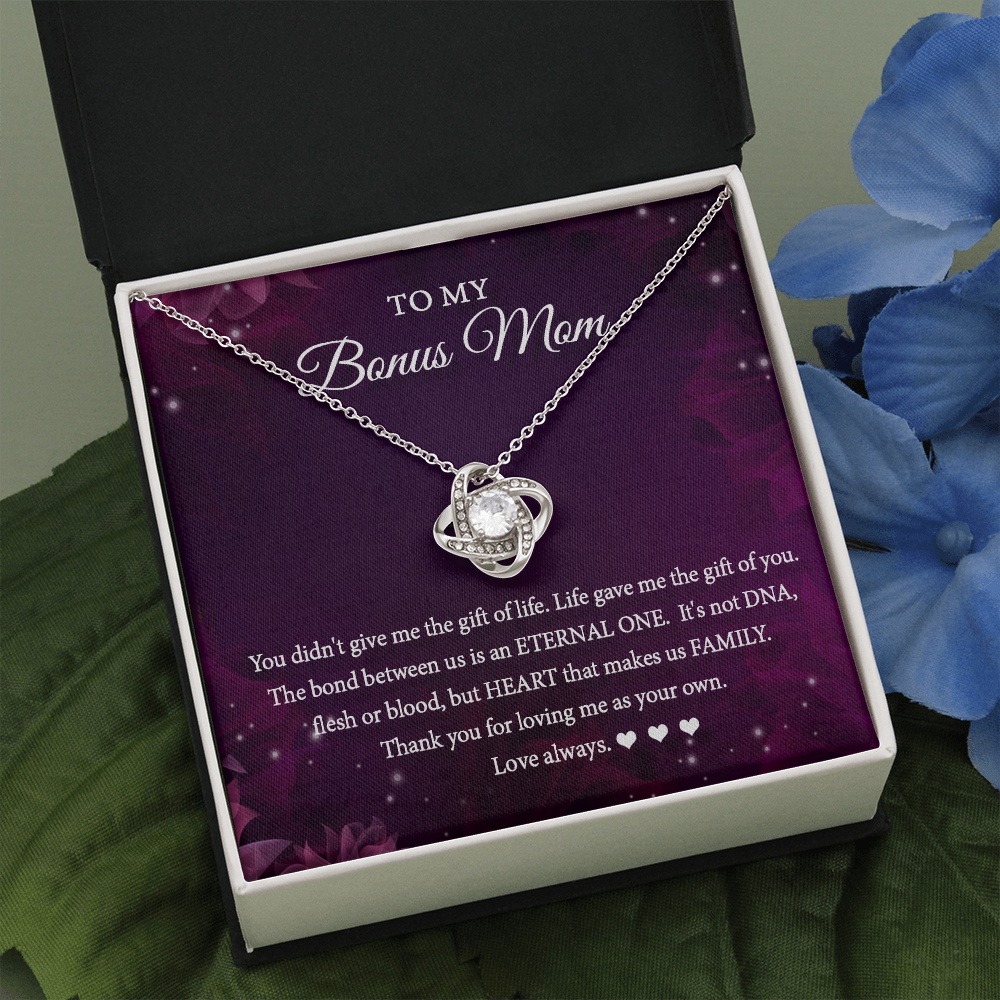 Love Knot Necklace for Bonus Mom - Thank you for loving me as my own - JWshinee