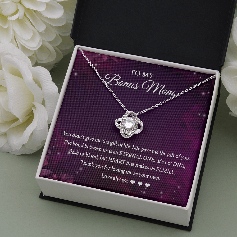 Love Knot Necklace for Bonus Mom - Thank you for loving me as my own - JWshinee