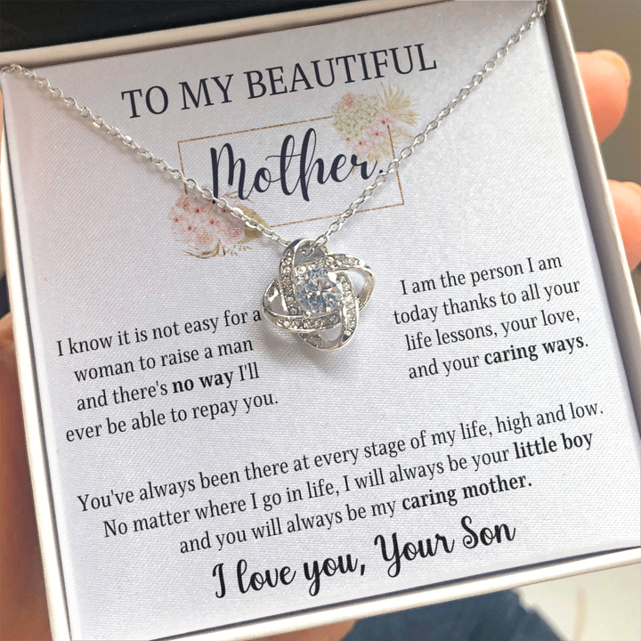 Para Mi Querida Madre Love Knot Necklace, Mom Birthday, Mothers Day Gift, Beautiful Gift Idea for Mom, Hermoso Regalo Para Mama