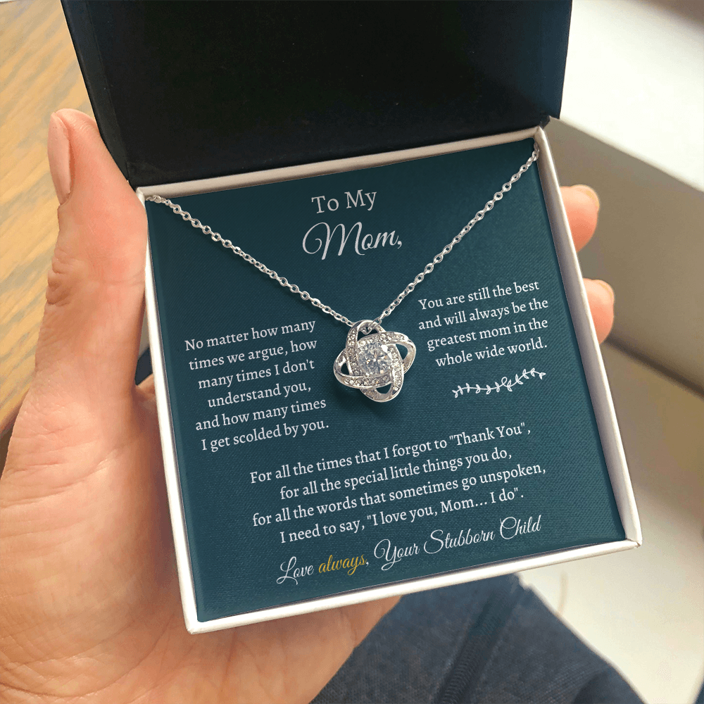 Love Knot Necklace Mother's Day Gift for Mom - I need to say, I love you Mom... I do - JWshinee