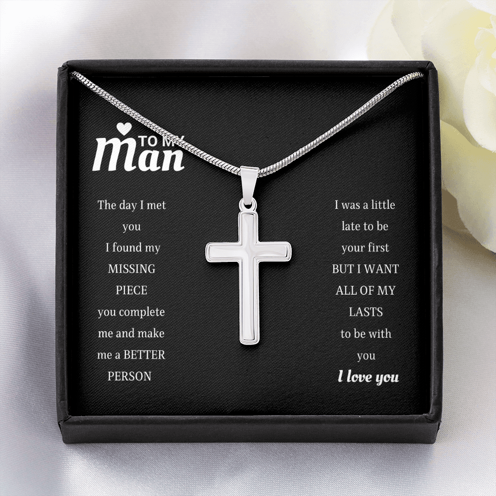 Valentine's Gift Necklace for Man - I was a little late to be your first but I want all of my lasts to be with you - JWshinee
