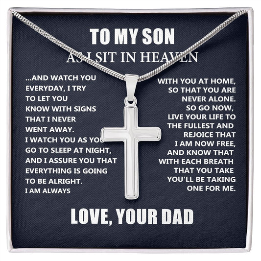 Dad Memorial Gift For Son - Loss of Dad Gift for Son- Christmas Father's Day Necklace Gifts For Son
