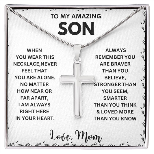 Treasured 'To My Son' Necklace - With a Message Card to Show Your Love and Appreciation"