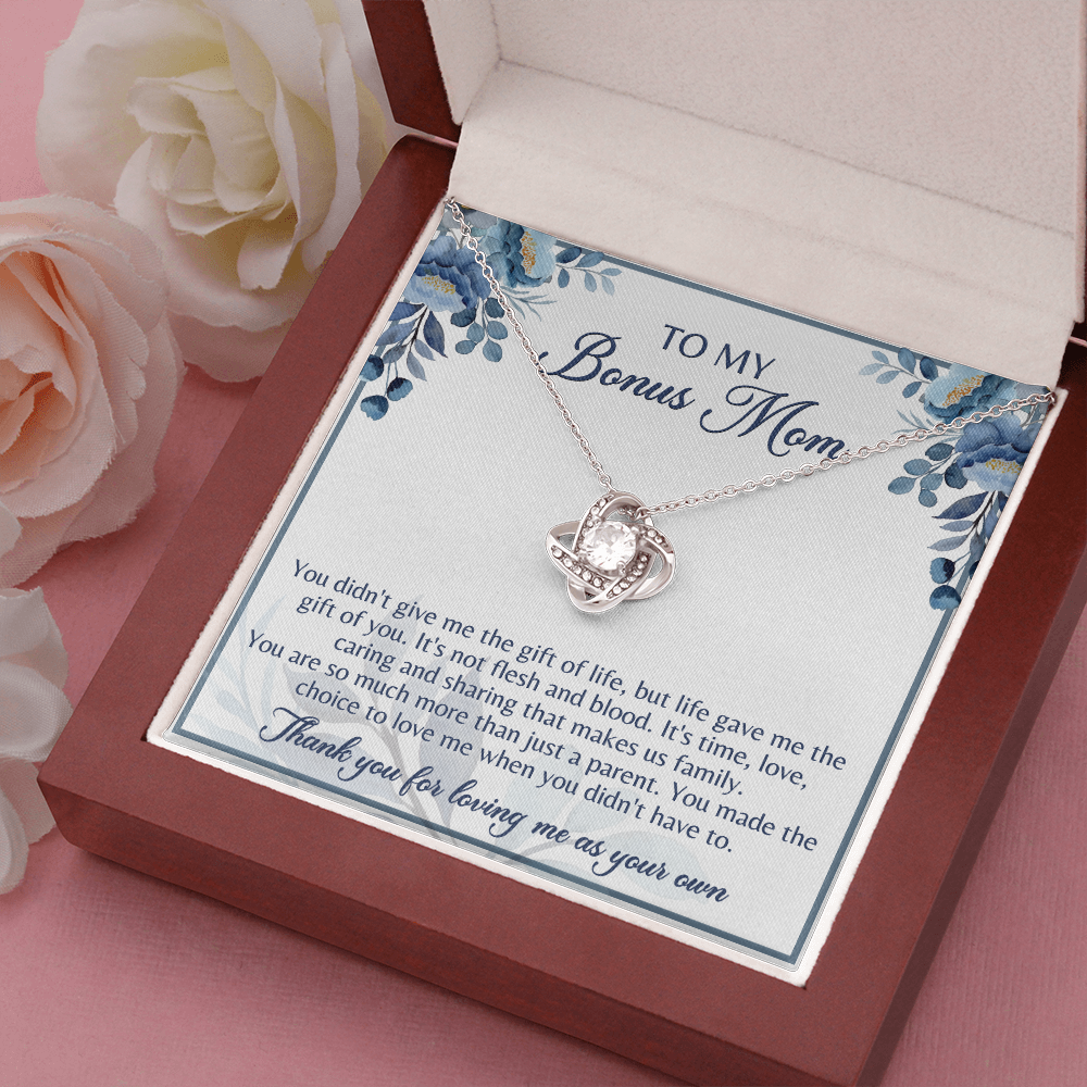 To My Bonus Mom Love Knot Necklace, Gift for Bonus Mom - JWshinee