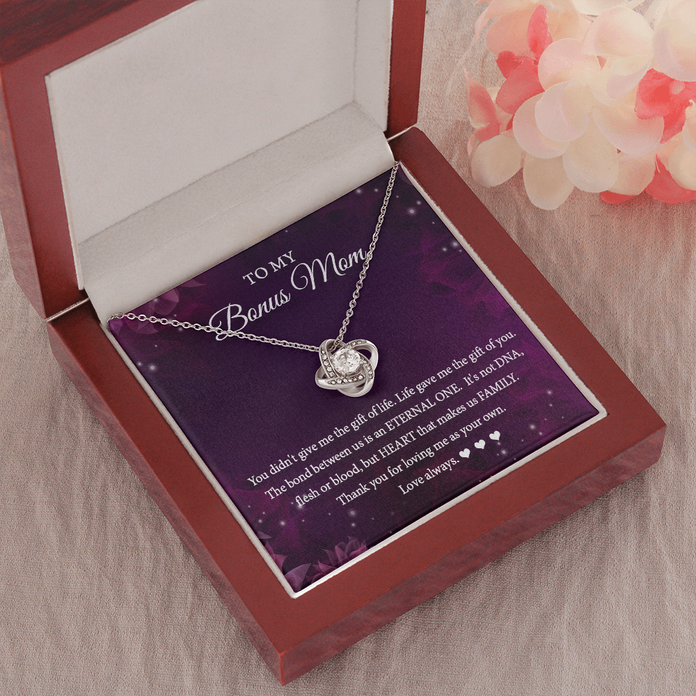 Love Knot Necklace for Bonus Mom - Thank you for loving me as my own - JWshinee