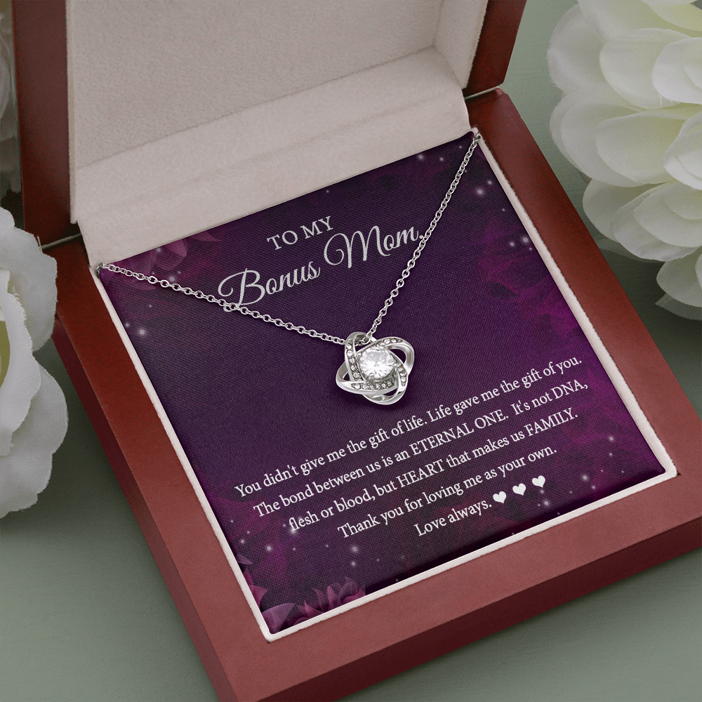 Love Knot Necklace for Bonus Mom - Thank you for loving me as my own - JWshinee