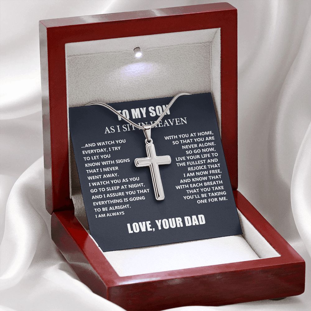 Dad Memorial Gift For Son - Loss of Dad Gift for Son- Christmas Father's Day Necklace Gifts For Son