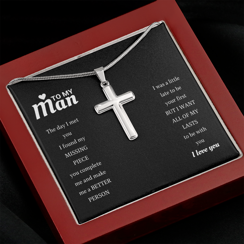 Valentine's Gift Necklace for Man - I was a little late to be your first but I want all of my lasts to be with you - JWshinee