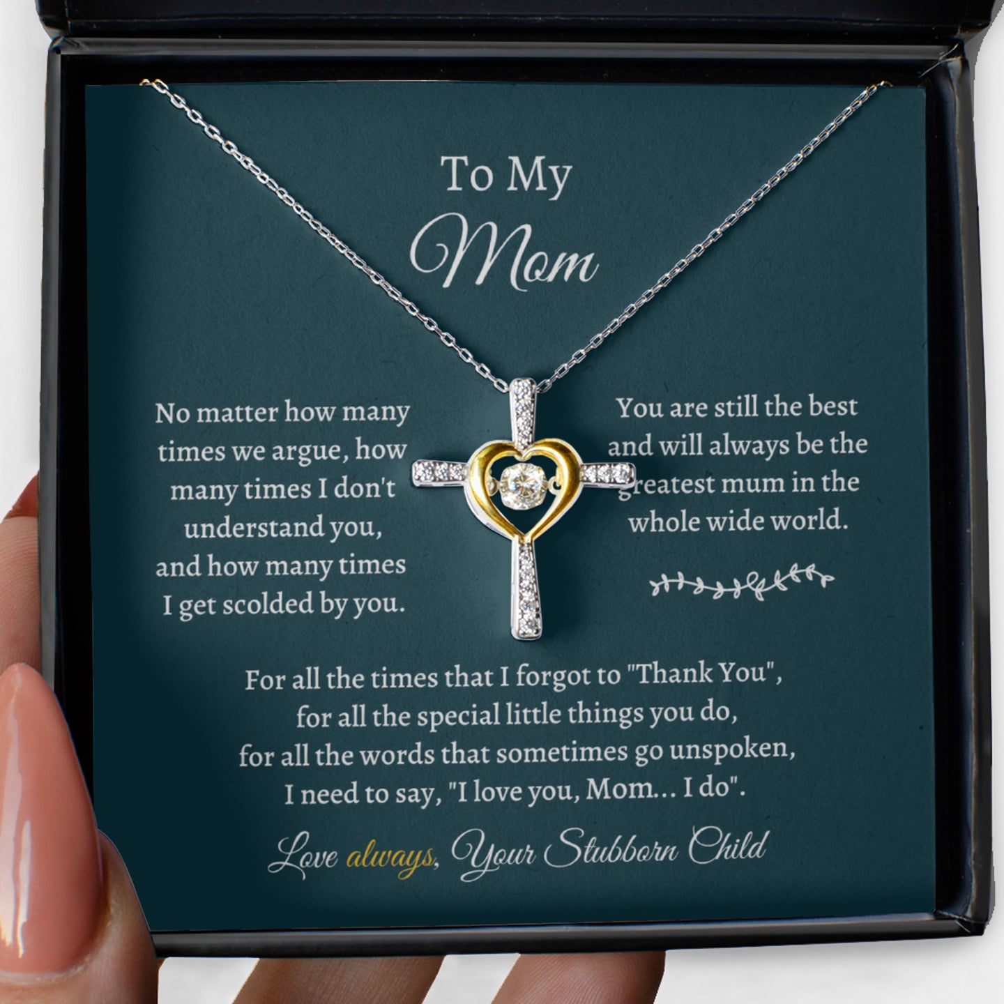 Gift for Mother Cross Dancing Necklace - No matter how many times we argue - JWshinee