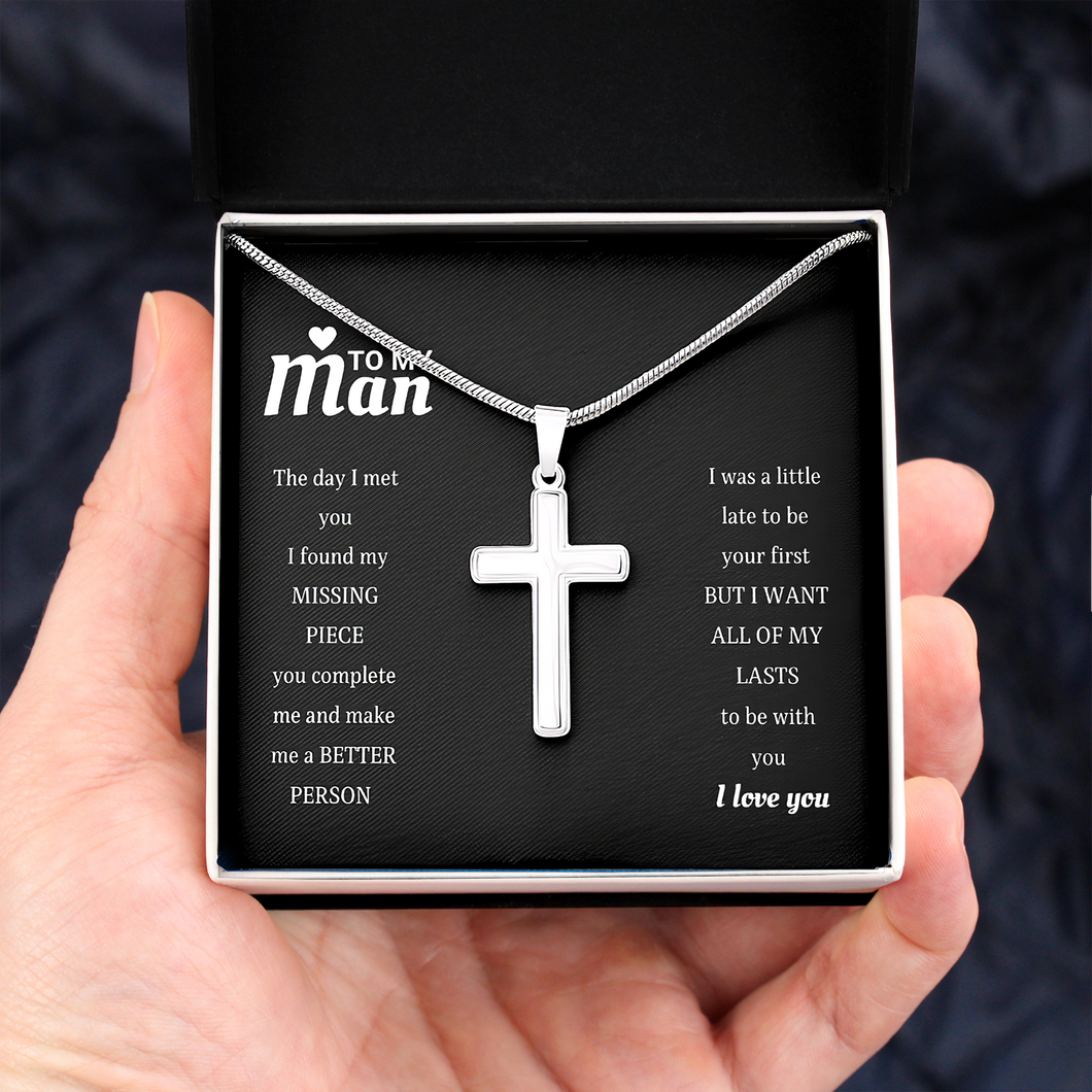 Valentine's Gift Necklace for Man - I was a little late to be your first but I want all of my lasts to be with you - JWshinee