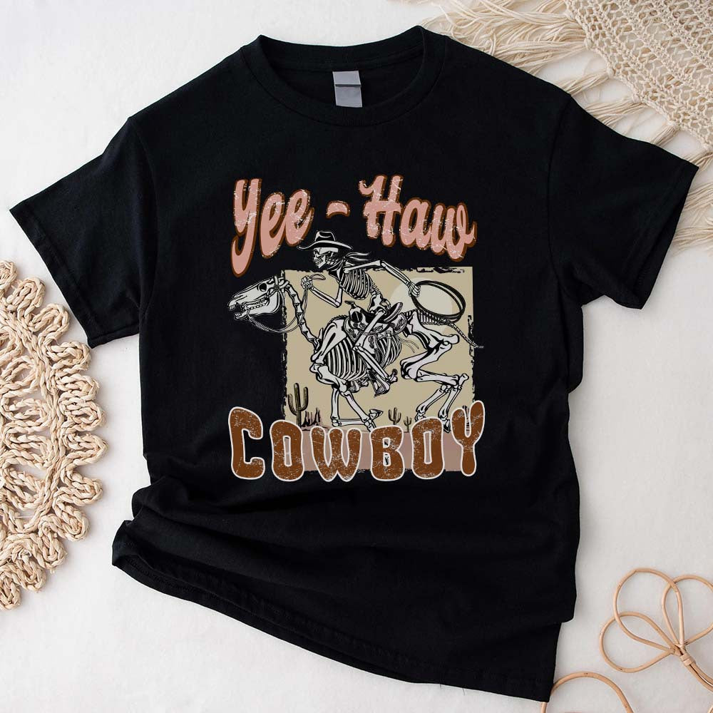 Yeehaw Cowboy Western, Yeehaw Tshirt, Country Girl, Cowboy Tee, Skeleton Howdy Western Country T-Shirt