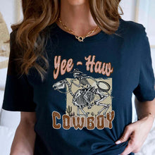 Load image into Gallery viewer, cowgirl tee, howdy tshirt, western style shirts, howdy shirt, kids Halloween shirt, Halloween shirts, Halloween t-shirt,t-shirt, tee, personalized shirt,halloween, happy halloween, halloween party, halloween gift, halloween costumes, cute halloween, funny halloween, spooky tshirt, halloween costumes, halloween sweatshirt, spooky season
