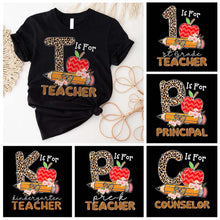 Load image into Gallery viewer, personalized teacher tshirt, teacher shirts, teacher shirts for women, kindergarten teacher shirts, preschool teacher shirts, 2nd grade teacher shirts, teacher t shirts, teacher shirts women elementary school, prek teacher shirts, 1st grade teacher shirts, custom teacher tshirt, tshirt teacher
