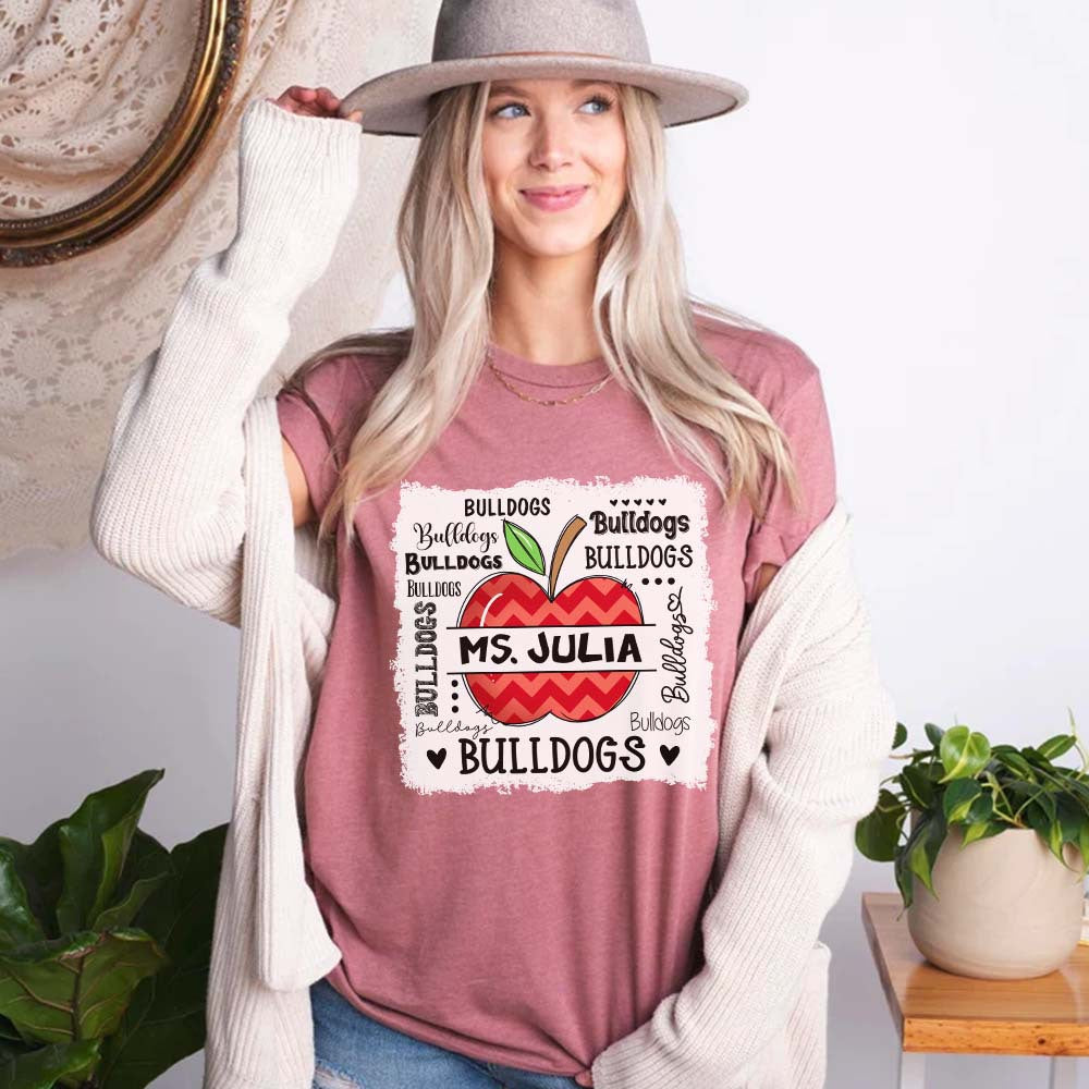 Personalized Teacher Shirt, Gifts for Teacher, Customize School Mascot, Cute Teacher Shirt, Back to School Tee